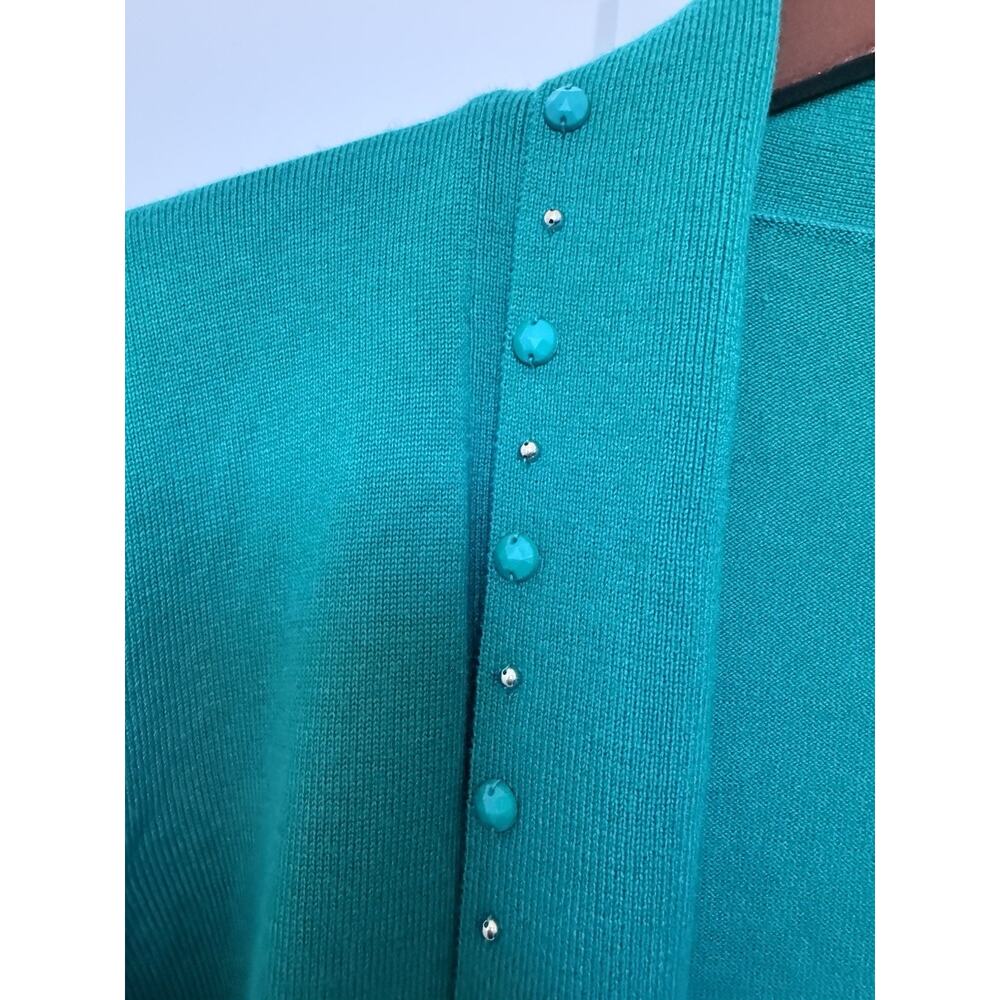 Ruby Rd Womens Size Xl Green Open Front Beaded Kn… - image 3